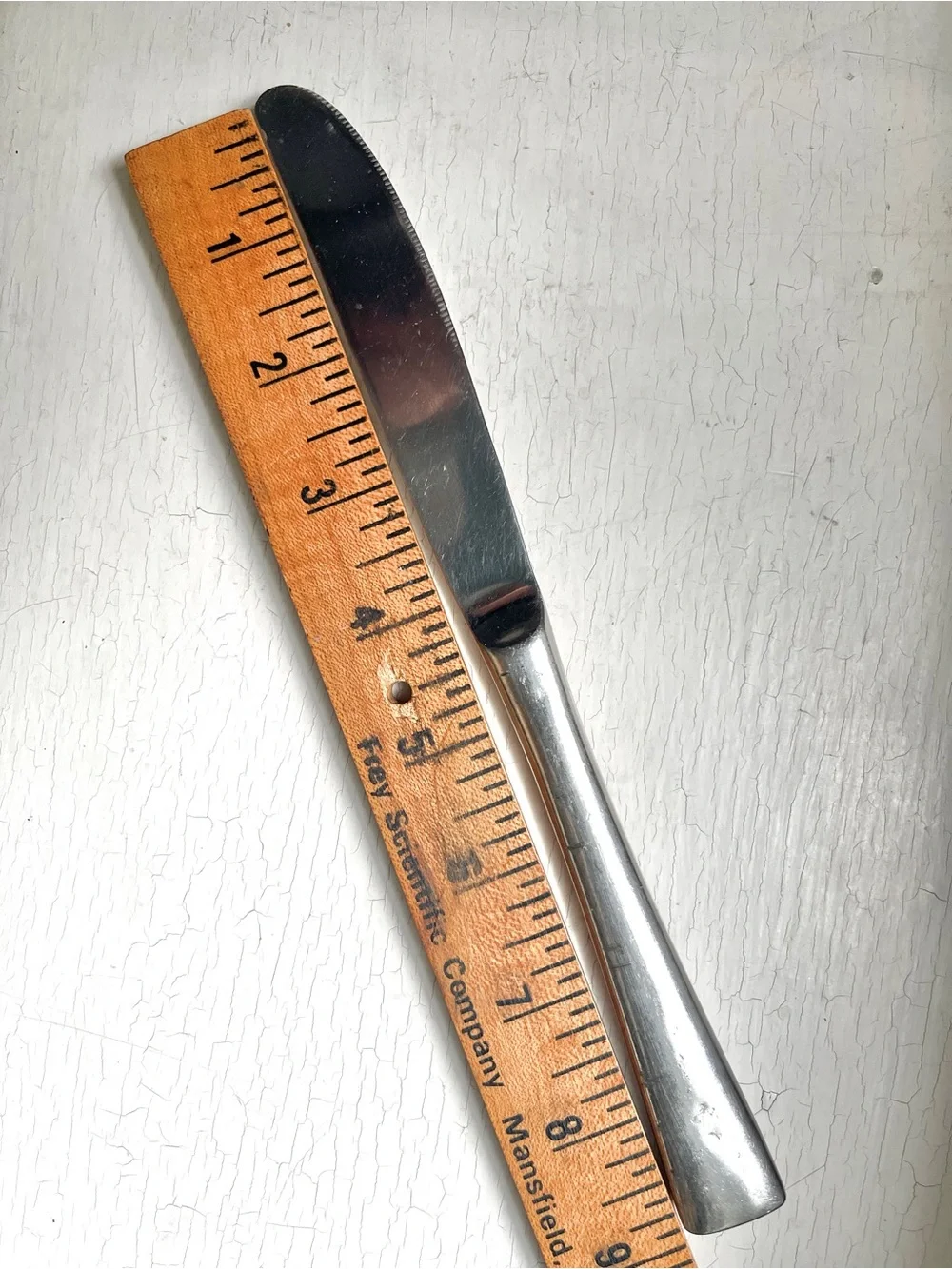 FORTUNOFF Unknown Pattern Stainless 6 Soup Spoon 2 Knife Flatware Lot Korea 18/8